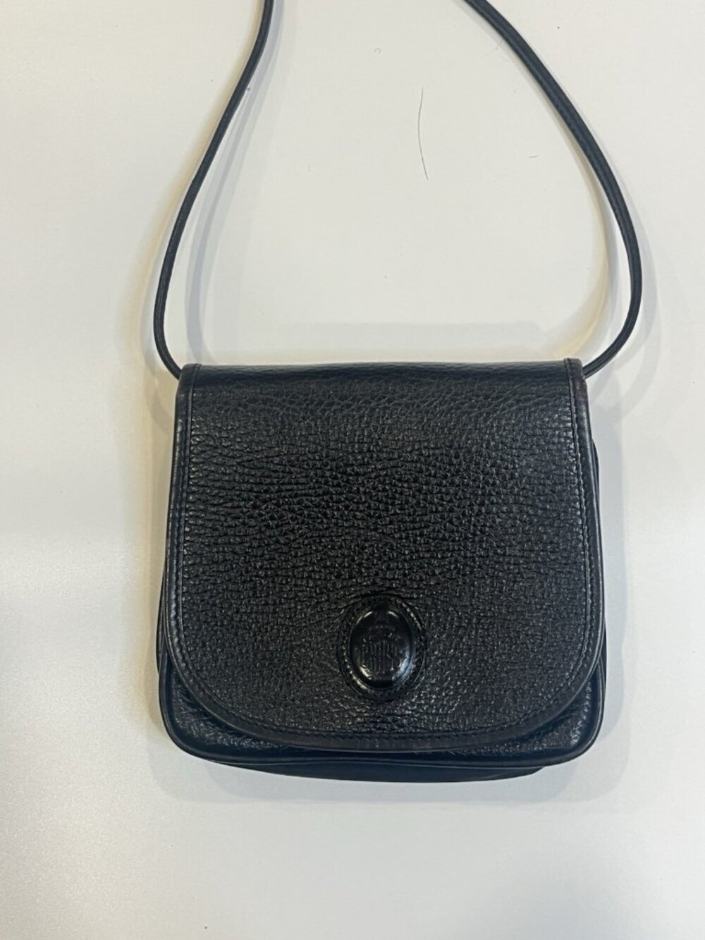 Marc Cross Black Pebbled Leather Mini Crossbody Bag Italy Quiet Luxury